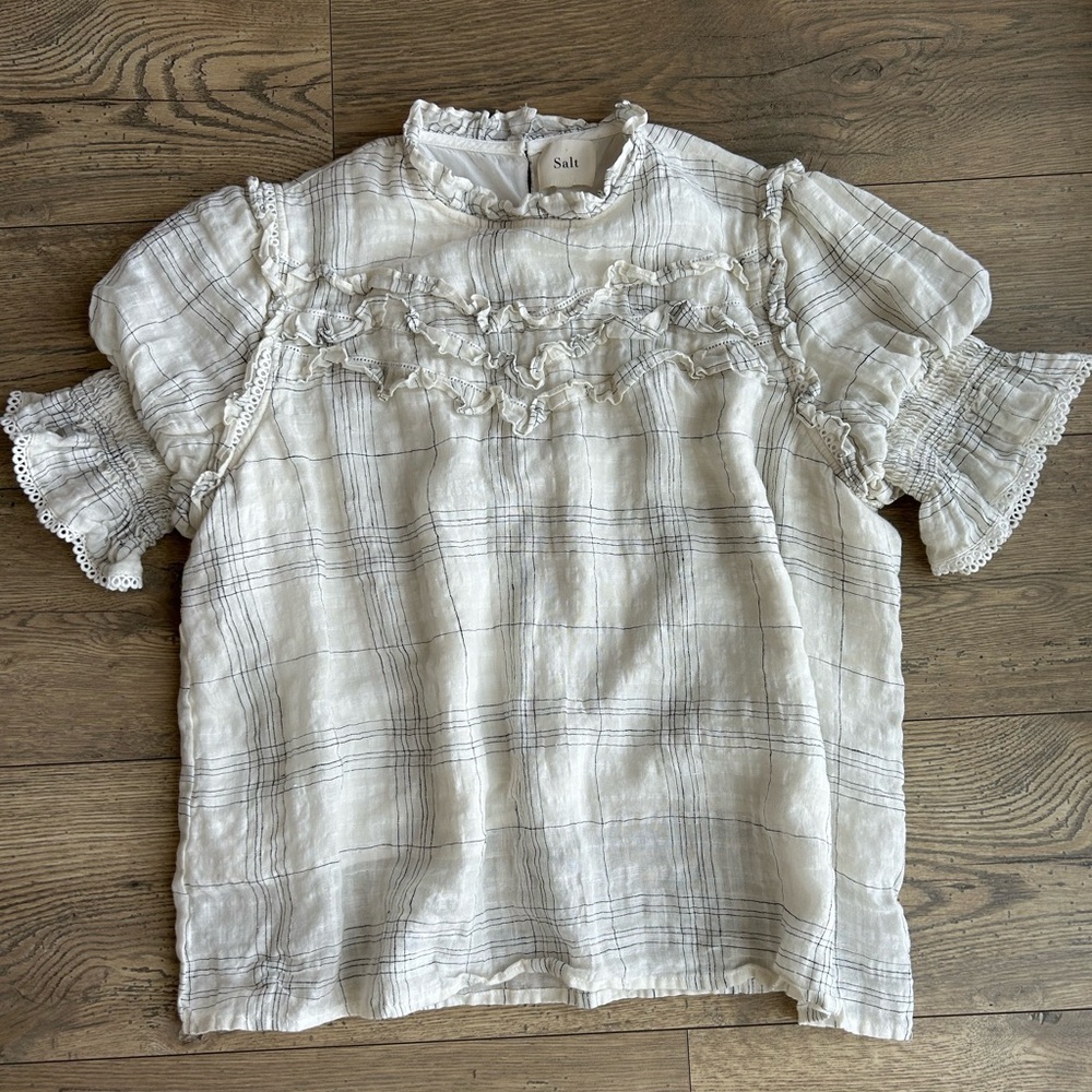 Salt Women's White Ruffle Top